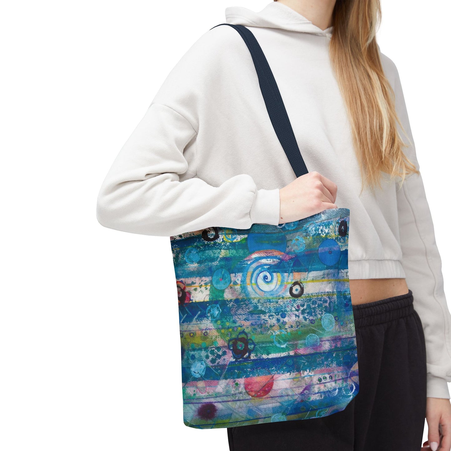 Celestial Sky Abstract Art Canvas Tote Bag - Leslie Karpinski