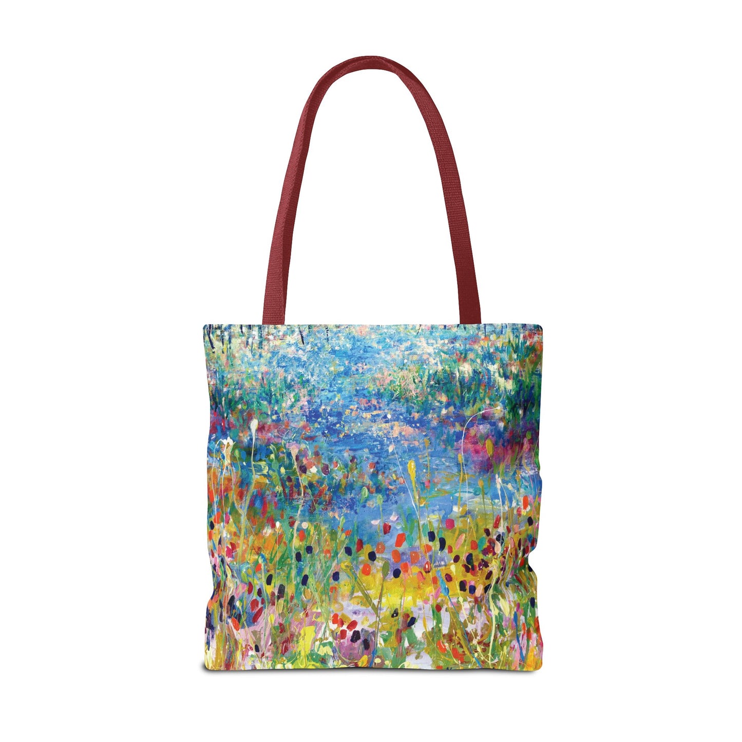 Floral Landcape Art Tote Bag Canvas Shopping Bag - Paths and Journies by Leslie Karpinski