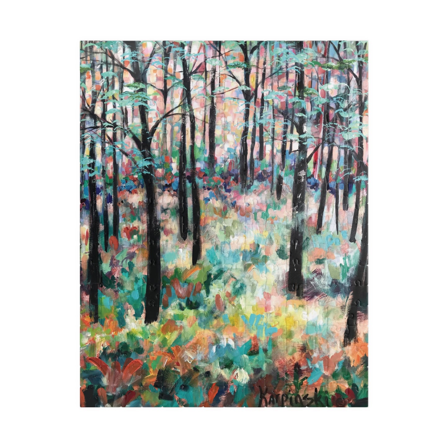 Tree Forest Landscape Nature Art Adult Wood Jigsaw Puzzle - Trees of Hope By Leslie Karpinski