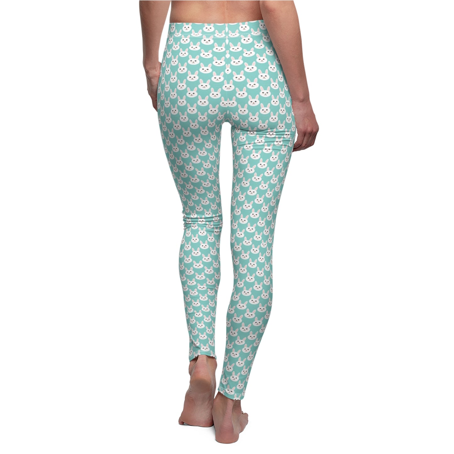 Blue Easter Bunny Womens Leggings Yoga Pants - Saiko Studio