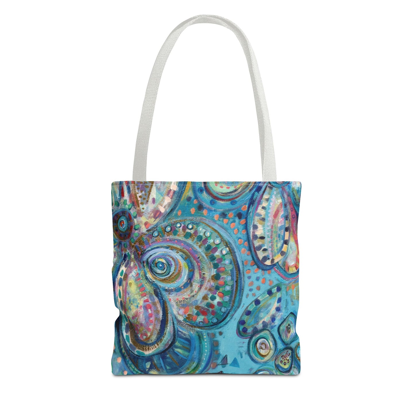 Big Abstract Flower Art Canvas Tote Bag - World Love by Leslie Karpinski