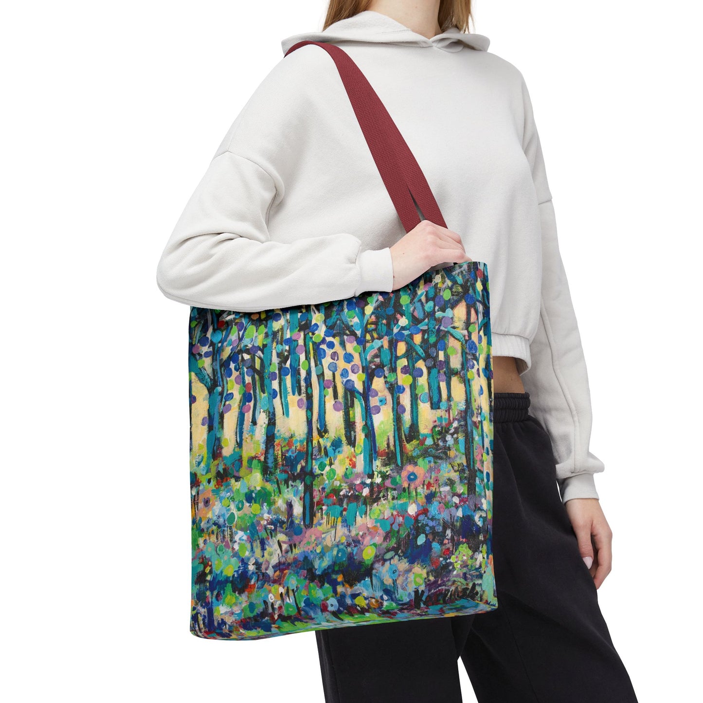 Circle of Tree Landscape Art Canvas Tote Bag  - Leslie Karpinski