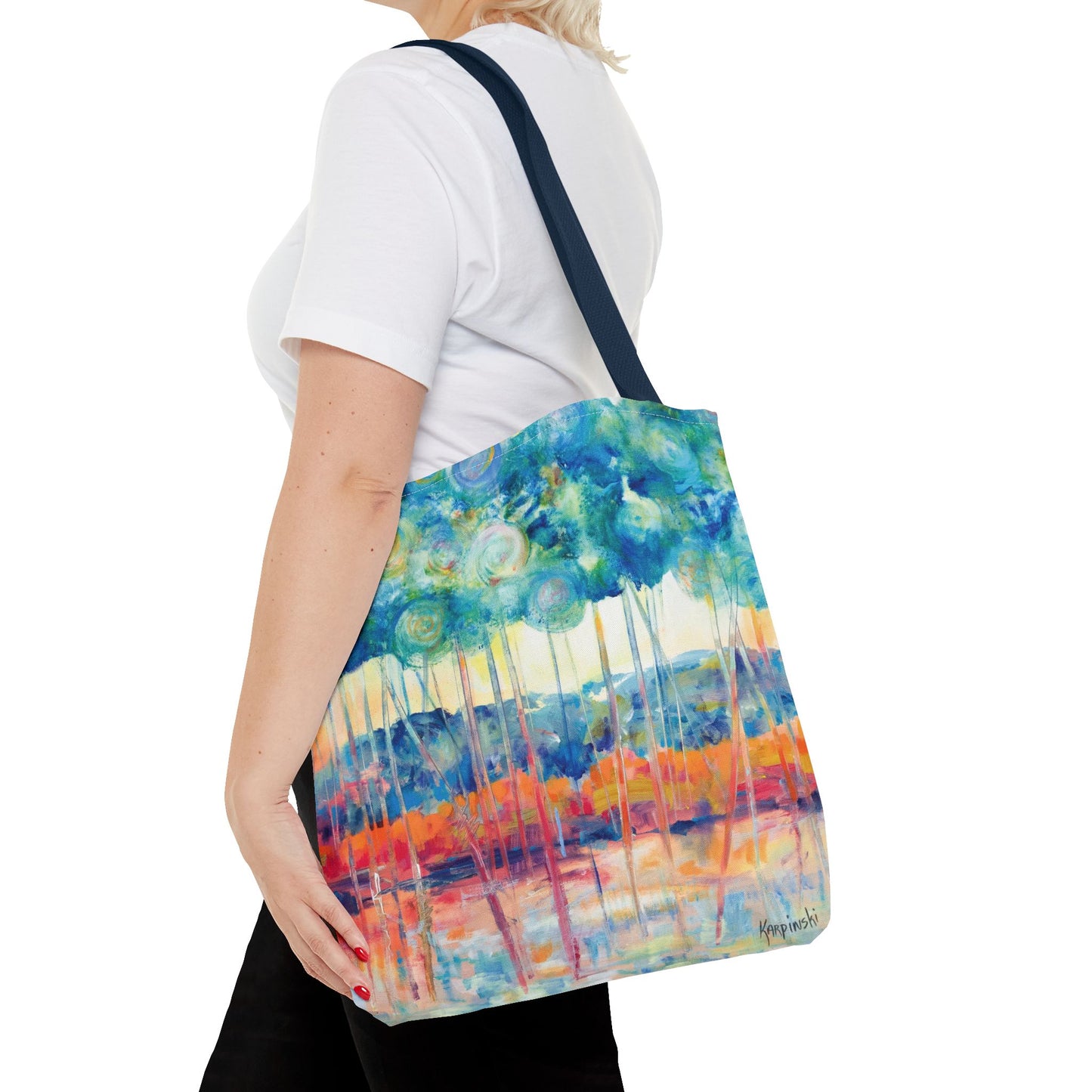 Nature Landscape Art Tote Bag Canvas Shopping Bag - Canopy At Sunset by Leslie Karpinski