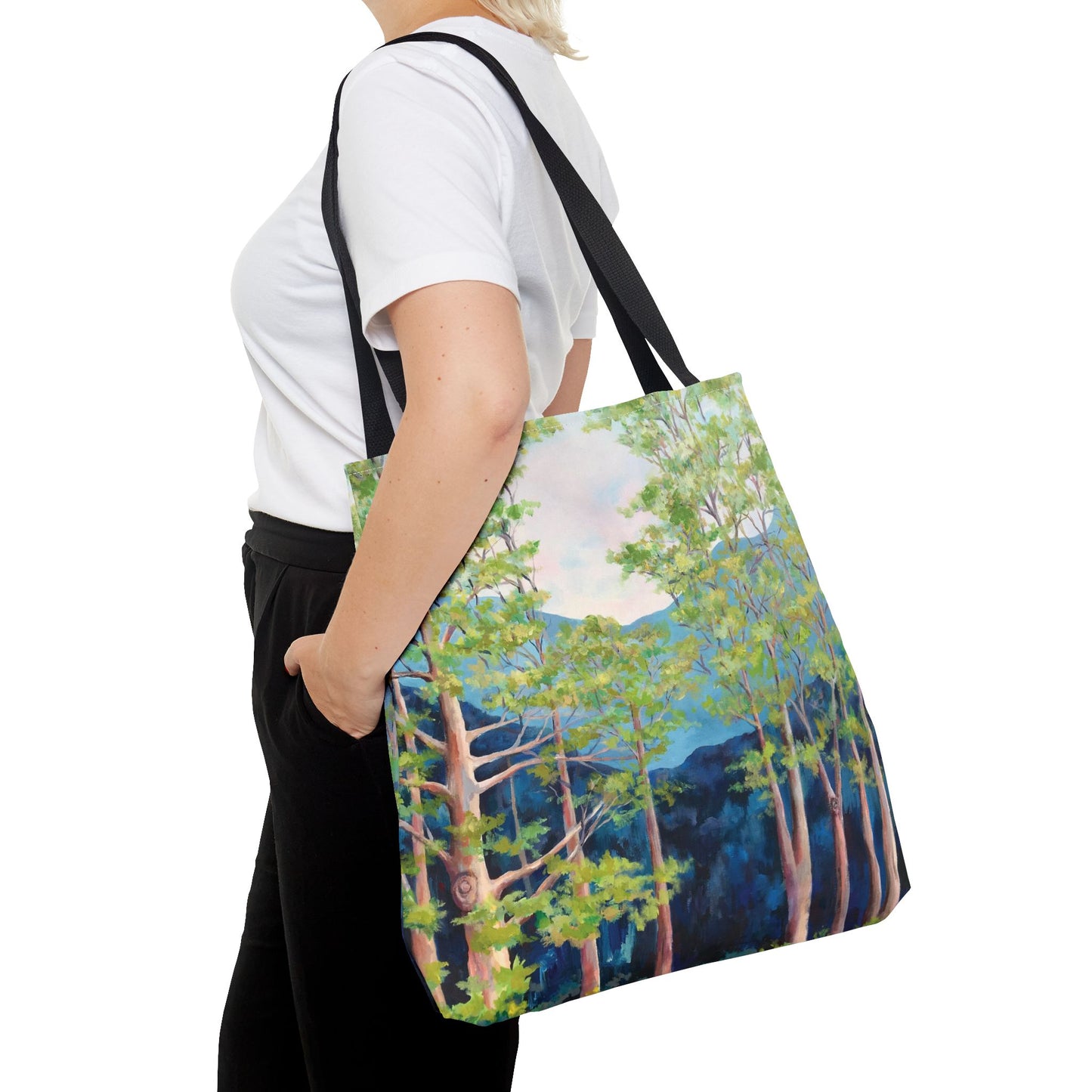 Tree Landscape Art Tote Bag Canvas - Strong Tree by Leslie Karpinski