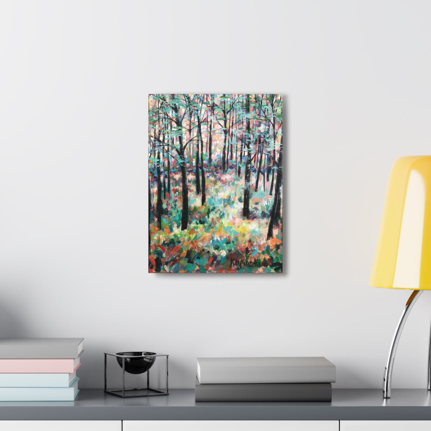 Nature Landscape Forest Colorful Canvas Print Artwork - Trees of Hope by Leslie Karpinski