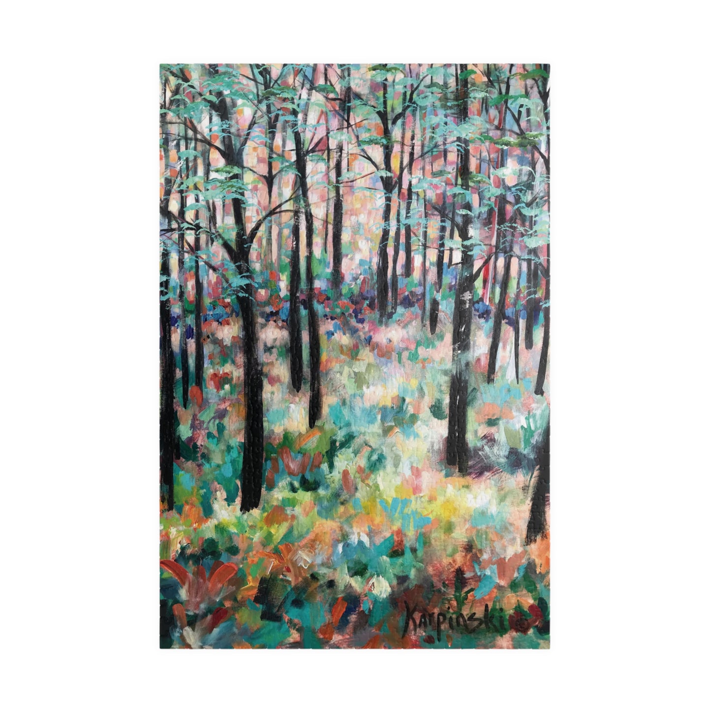 Tree Forest Landscape Nature Art Adult Wood Jigsaw Puzzle - Trees of Hope By Leslie Karpinski