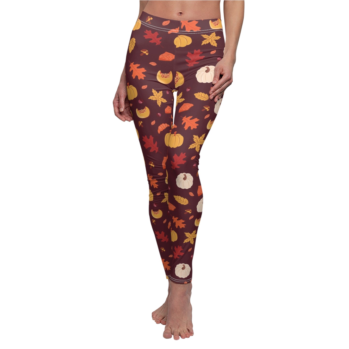 Fall Womens Pumpkin Womens Leggings Thanksgiving Yoga Pants - Saiko Studio