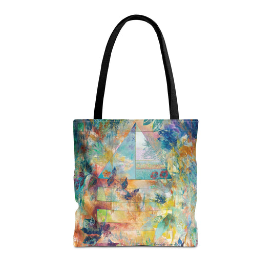 Serene Abstract Art Tote Bag Canvas Shopping Bag - Peace in Nature- Leslie Karpinski