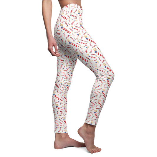 Fireworks 4th of July Womens Leggings Stretch Yoga Pants - Saiko Studio