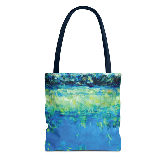 Waters Edge 1 Landscape Art Canvas Tote Bag - Leslie Karpinski
