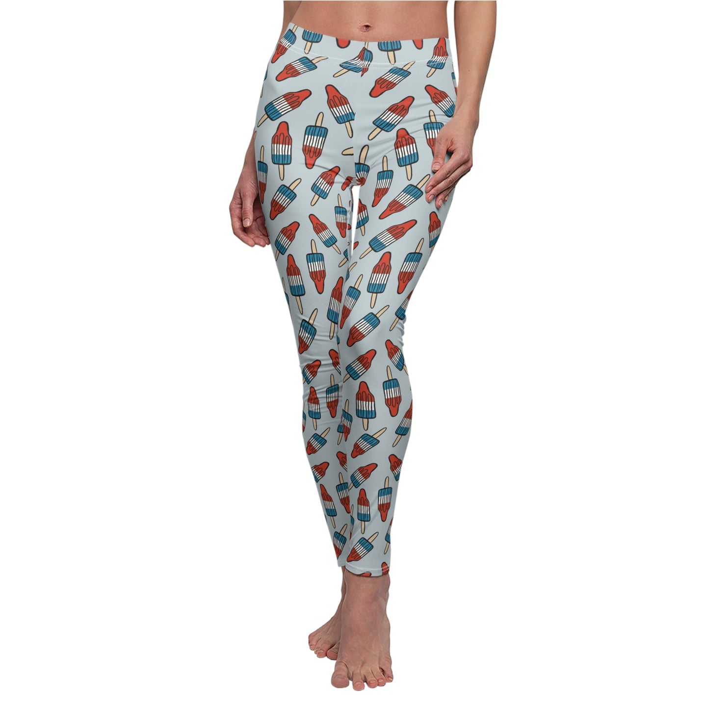 Rocket Pop 4th of July Womens Leggings Stretch Pants - Saiko Studio