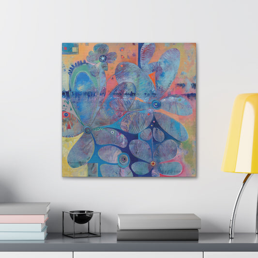 Flower Abstract Canvas Wall Decor Artwork - Color of Life by Leslie Karpinski