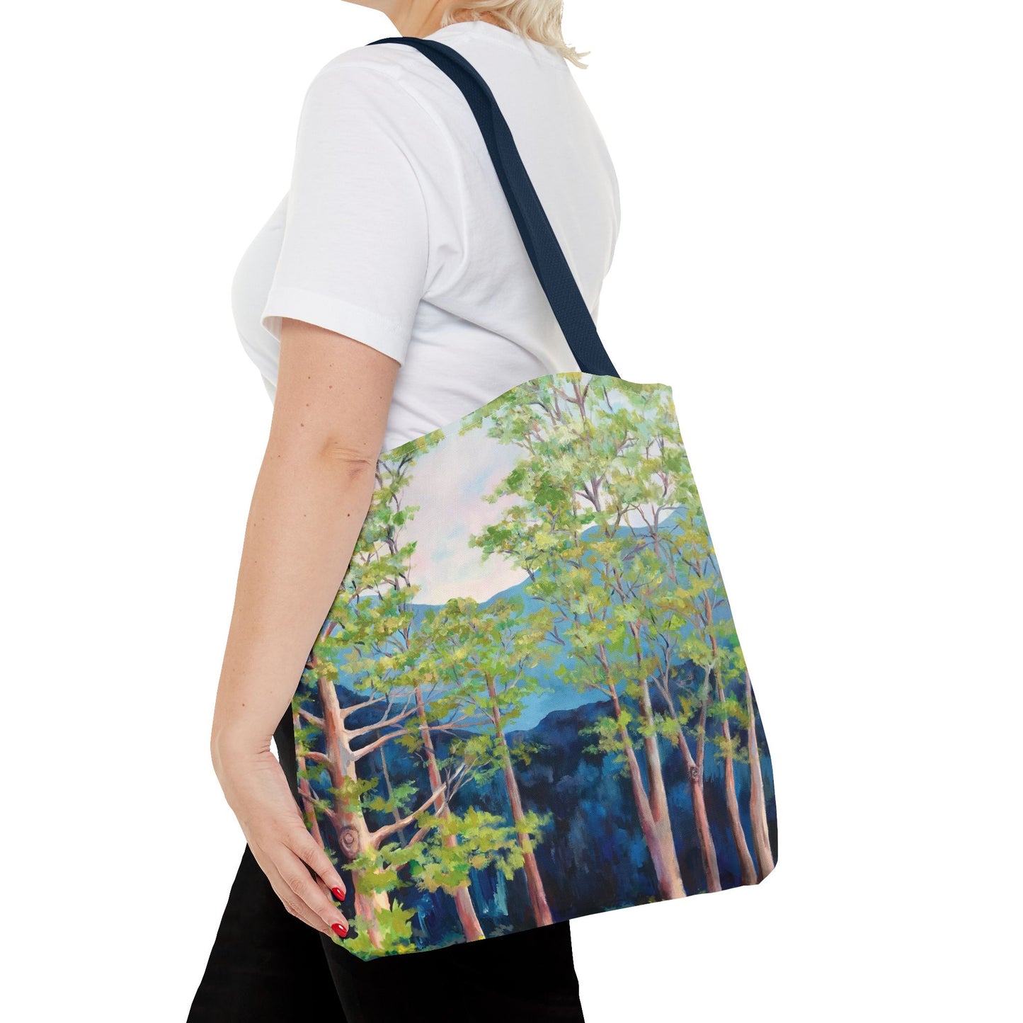 Tree Landscape Art Tote Bag Canvas Shopping Bag - Strong Tree by Leslie Karpinski