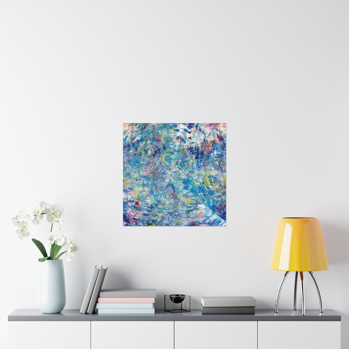 Blue Green Abstract Art Poster Print - Ascension by Leslie Karpinski