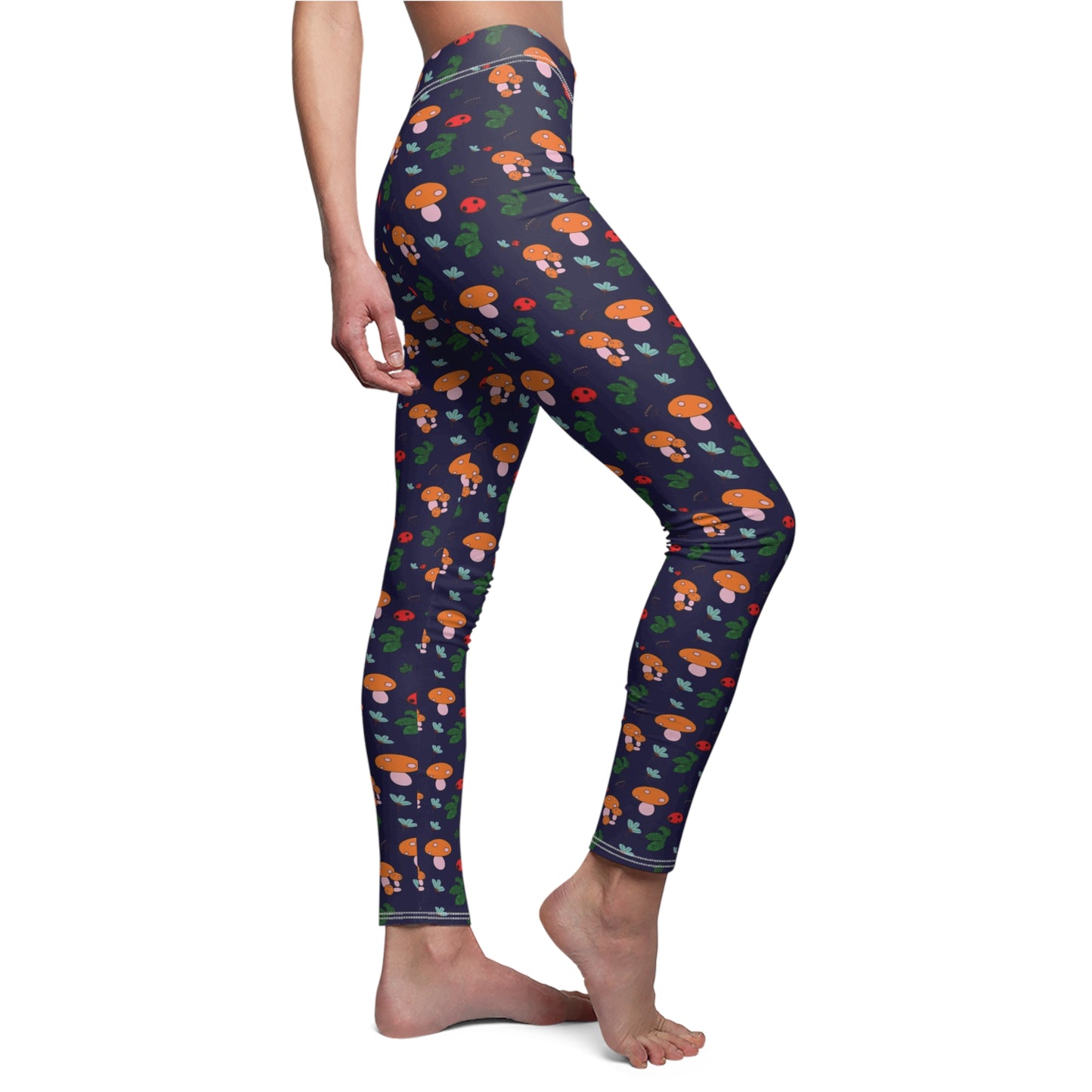 Mushroom Woodland Womens Leggings Stretch Pants - Saiko Studio