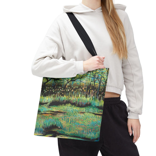 Cattails at Lake Katherine Canvas Art Tote Bag - Leslie Karpinski