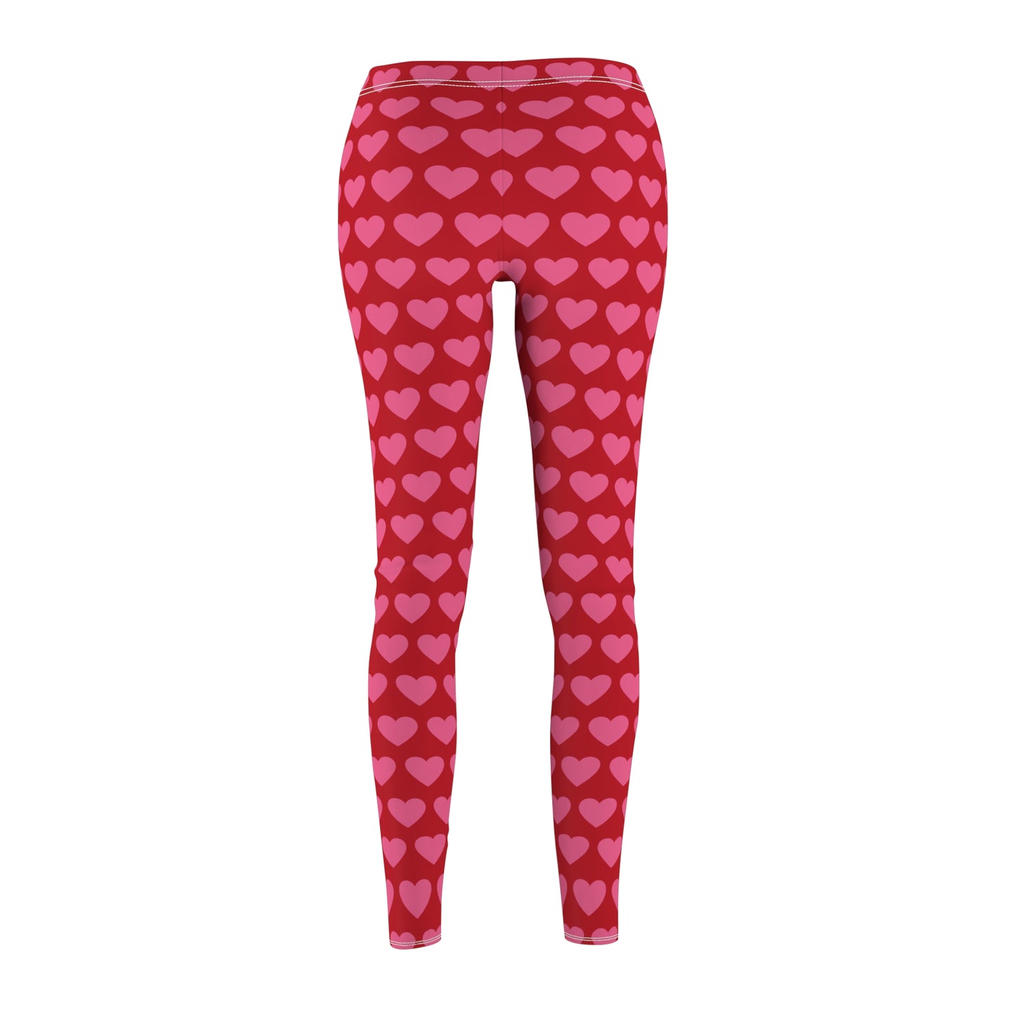 Red Pink Heart Valentines Womens Leggings Yoga Pants - Saiko Studio