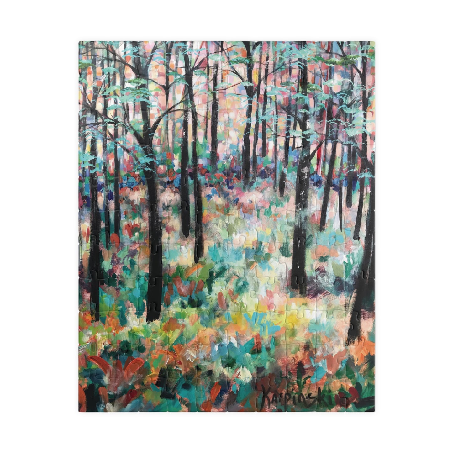 Tree Forest Landscape Nature Art Adult Wood Jigsaw Puzzle - Trees of Hope By Leslie Karpinski