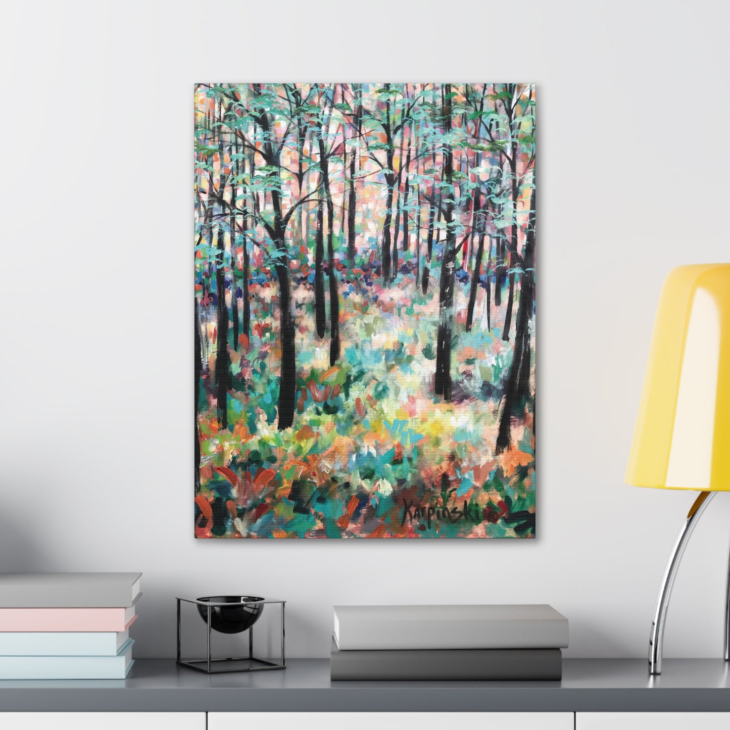 Nature Landscape Forest Colorful Canvas Print Artwork - Trees of Hope by Leslie Karpinski