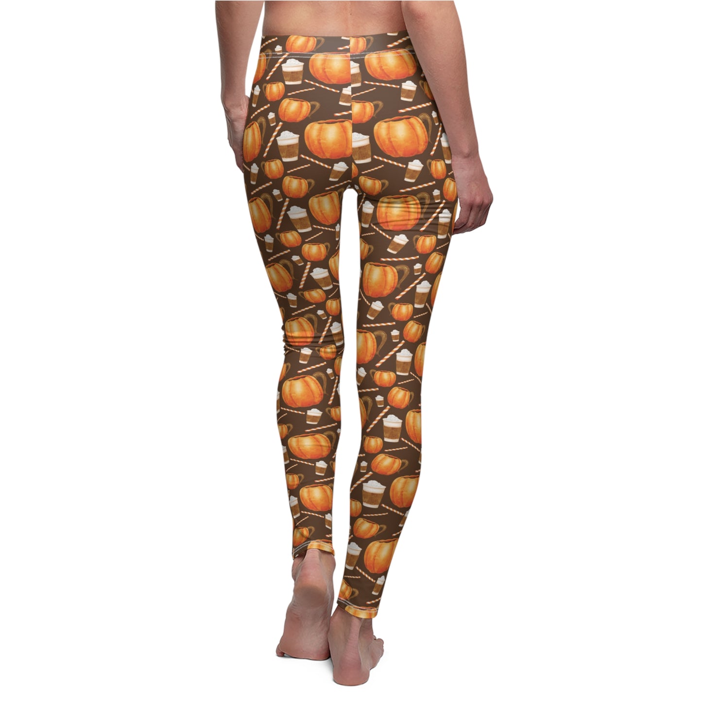 Fall Pumpkin Spice Cappuccino Womens Leggings - Saiko Studio