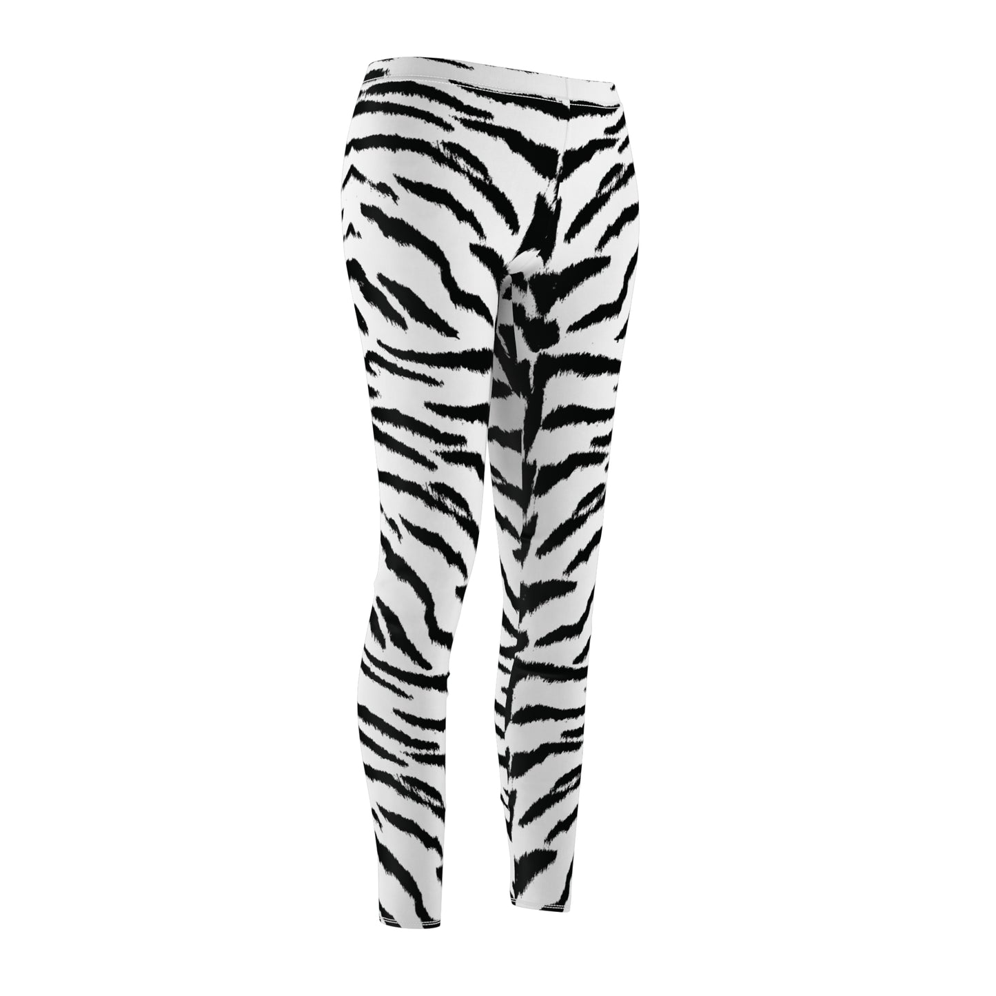 White Tiger Print Animal Womens Leggings - Saiko Studio
