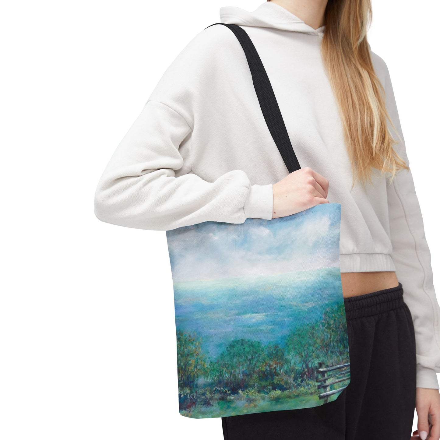 Mountain Landscape Art Canvas Shopping Tote Bag - Roaring Gap - Leslie Karpinski