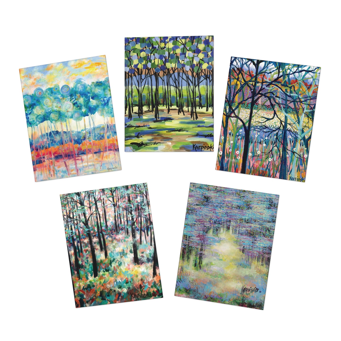 Nature Landscape Art Painting Multi Pack Blank Greeting Cards - Leslie Karpinski