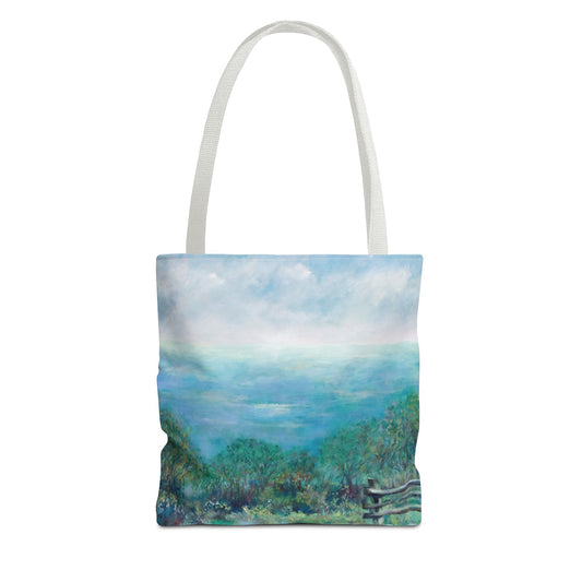 Mountain Landscape Art Canvas Shopping Tote Bag - Roaring Gap - Leslie Karpinski