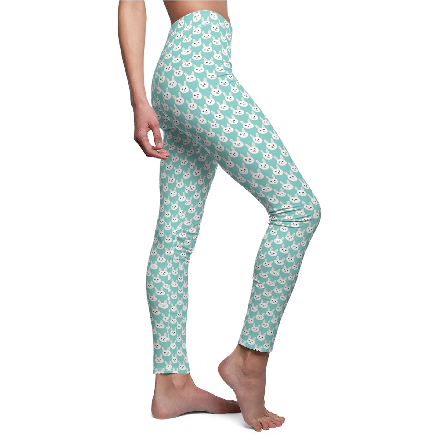 Blue Easter Bunny Womens Leggings Yoga Pants - Saiko Studio