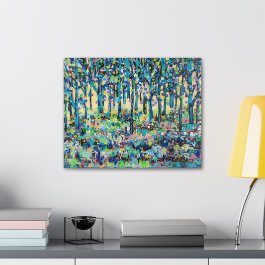 Colorful Landscape Tree Art Abstract Canvas Fine Art Print - Circle Of Tree by Leslie Karpinski