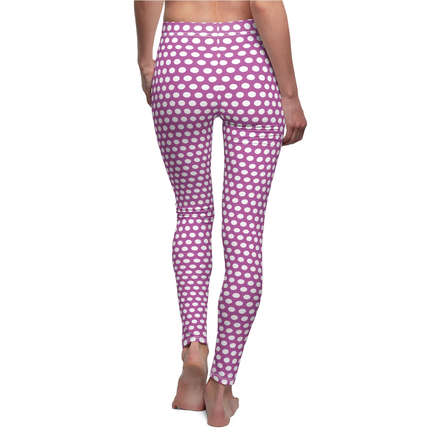 Purple White Polka Dot Womens Leggings Yoga Pants - Saiko Studio