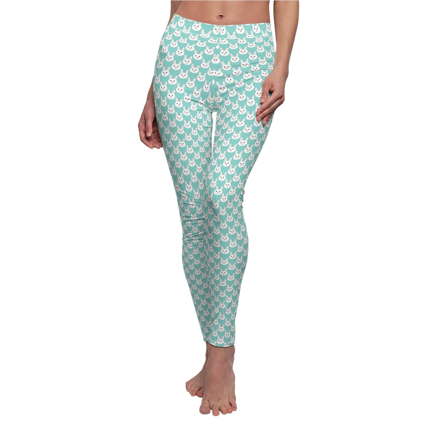 Blue Easter Bunny Womens Leggings Yoga Pants - Saiko Studio