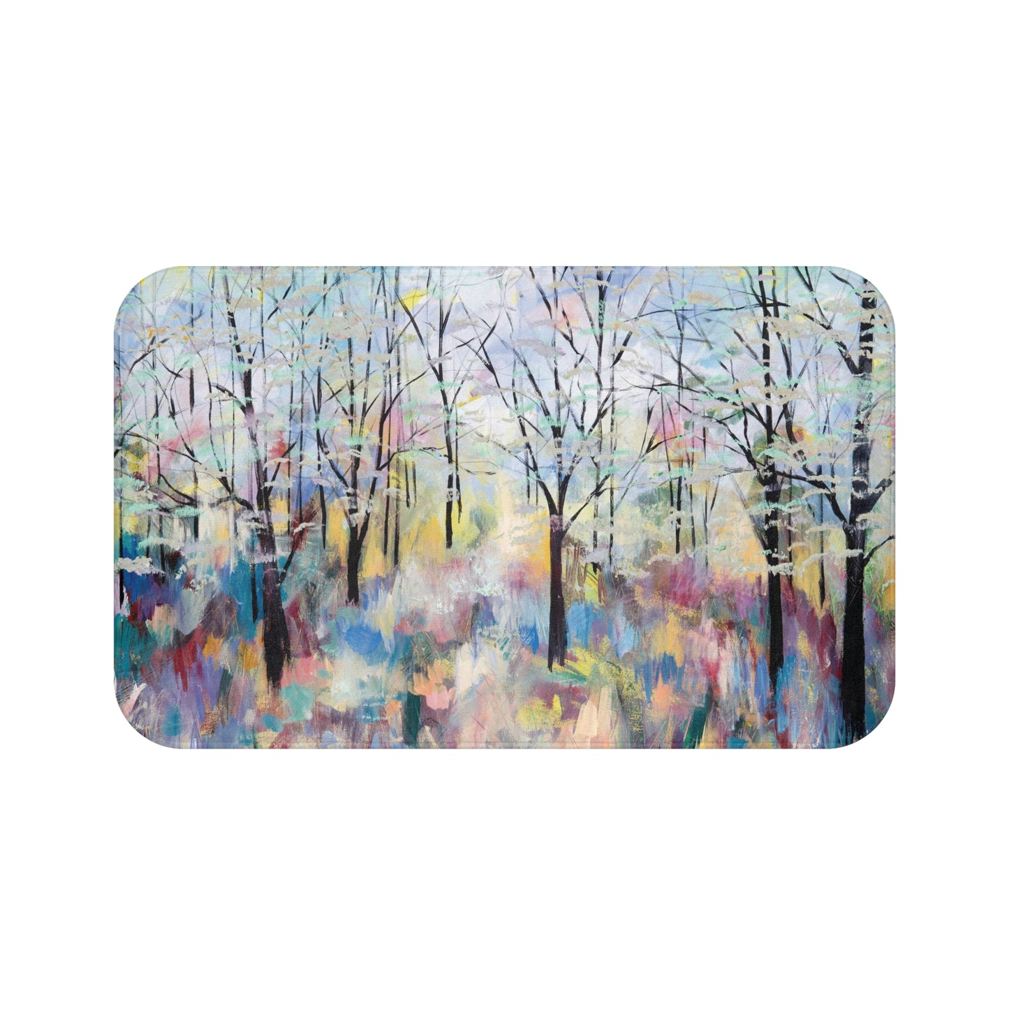 Tree Landscape Art Memory Foam Non Slip Bath Mat - Blue Ridge Parkway - Leslie Karpinski