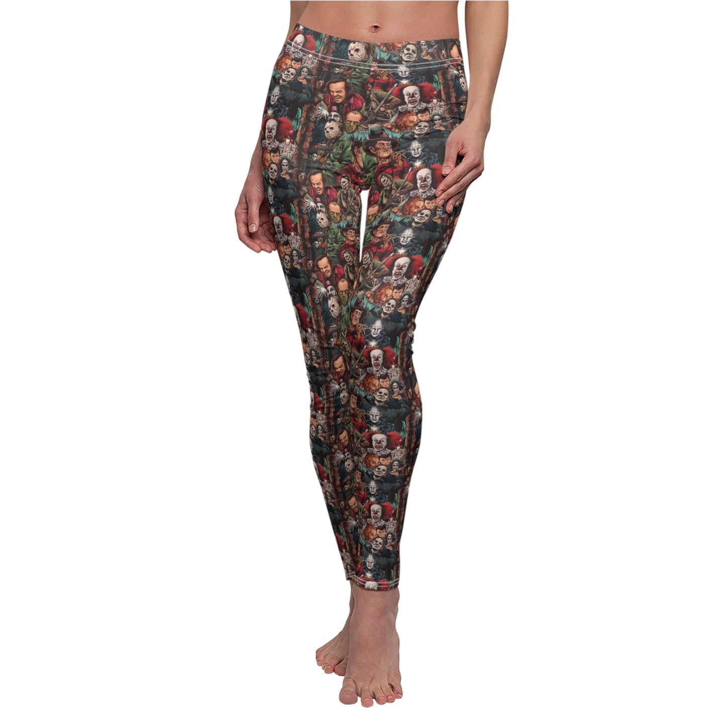 Horror Movie Halloween Womens Leggings Stretch Yoga Pants - Saiko Studio