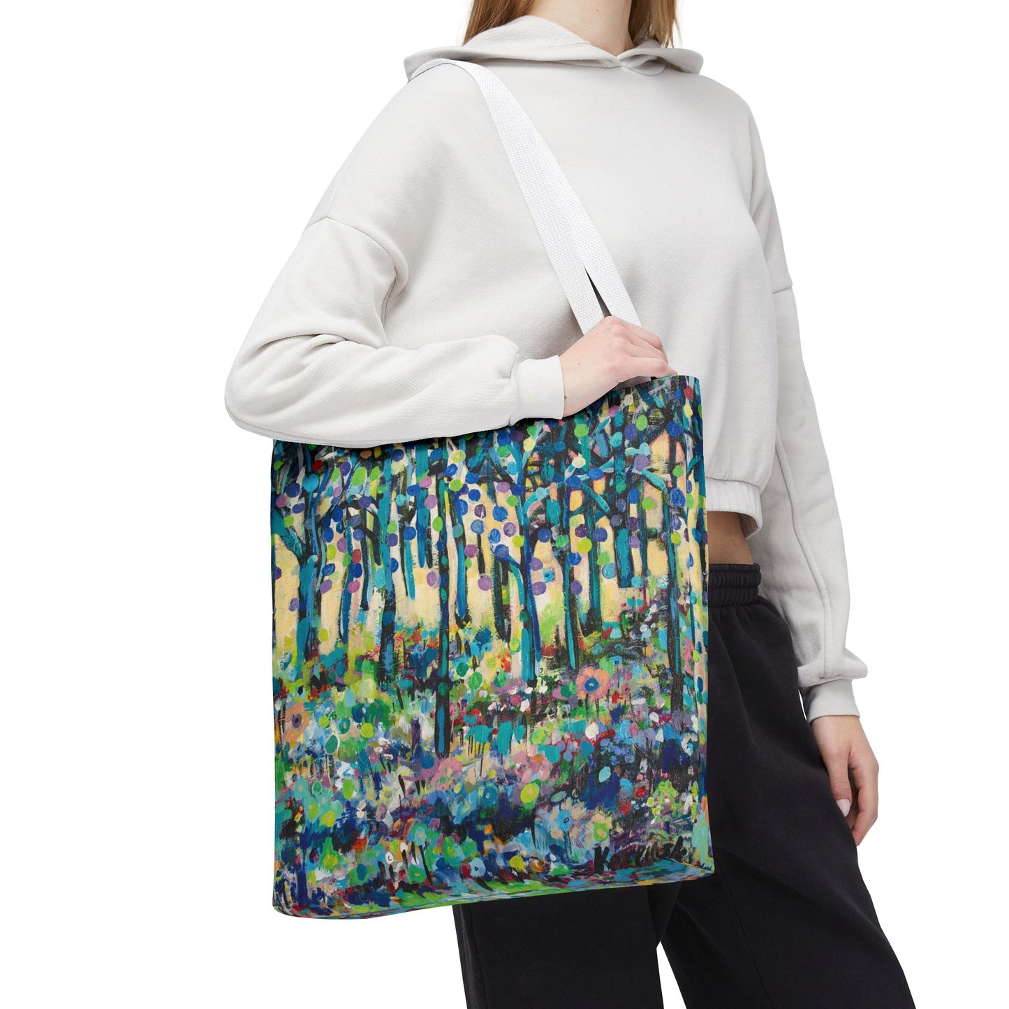 Circle of Tree Landscape Art Canvas Tote Bag  - Leslie Karpinski
