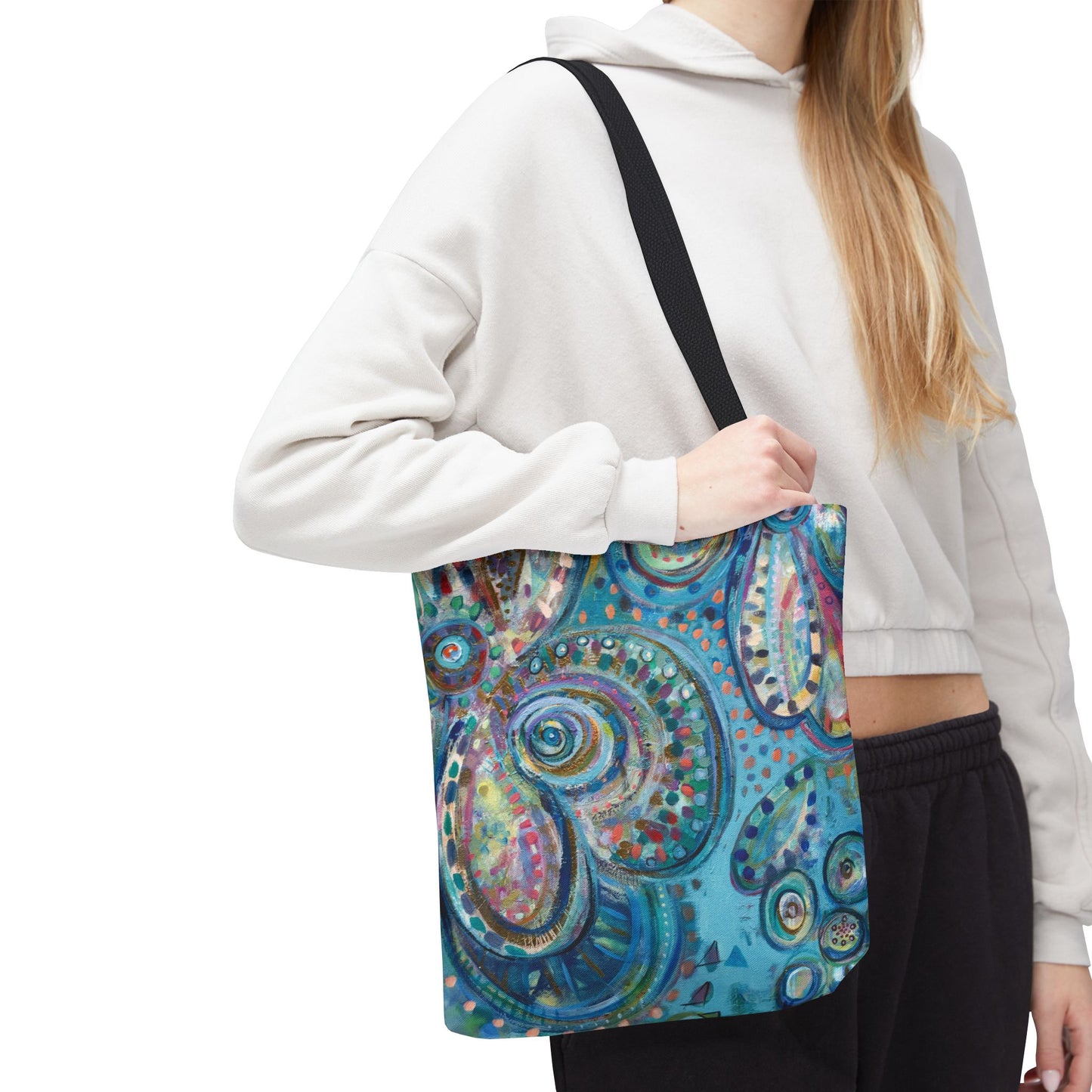 World Love Floral Art Canvas Tote Bag - Leslie Karpinski
