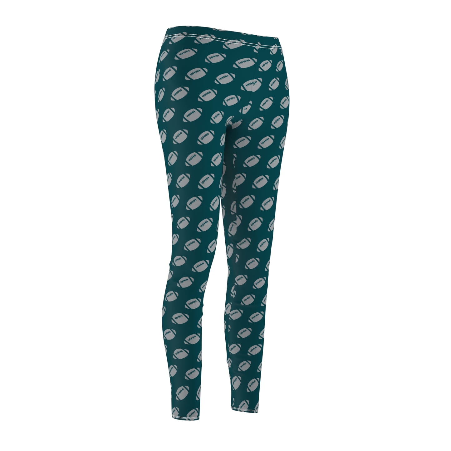 Silver Green Football Womens Leggings Yoga Pants - Saiko Studio