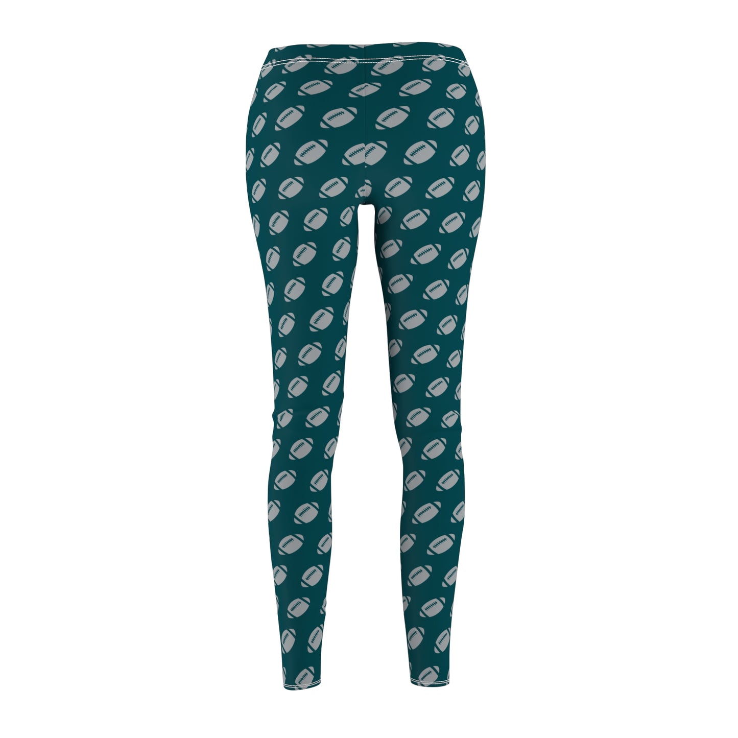 Silver Green Football Womens Leggings Yoga Pants - Saiko Studio