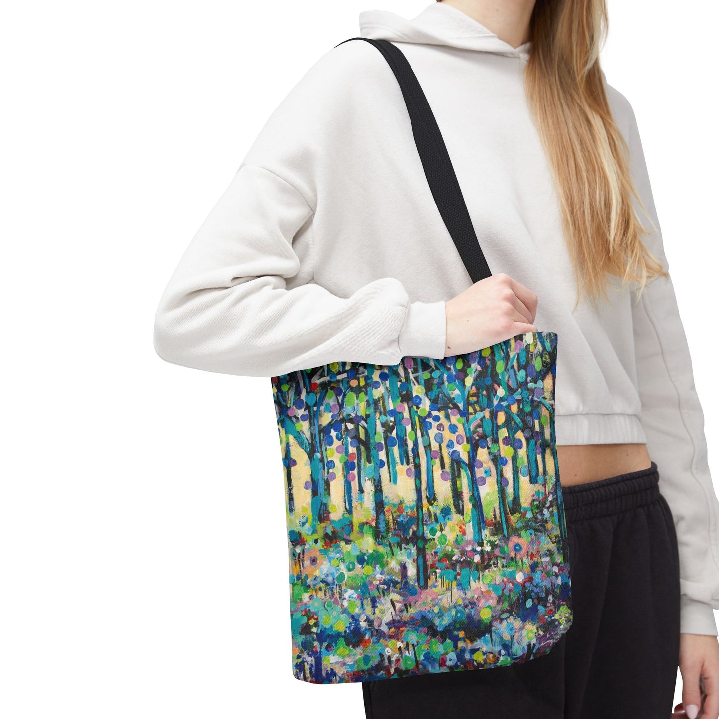 Circle of Tree Landscape Art Canvas Tote Bag  - Leslie Karpinski