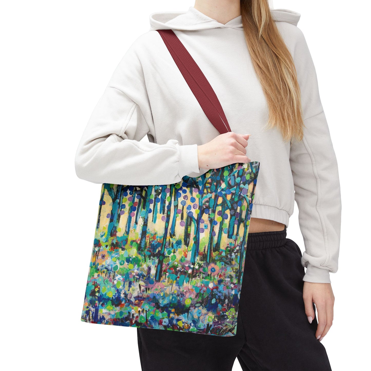 Circle of Tree Landscape Art Canvas Tote Bag  - Leslie Karpinski