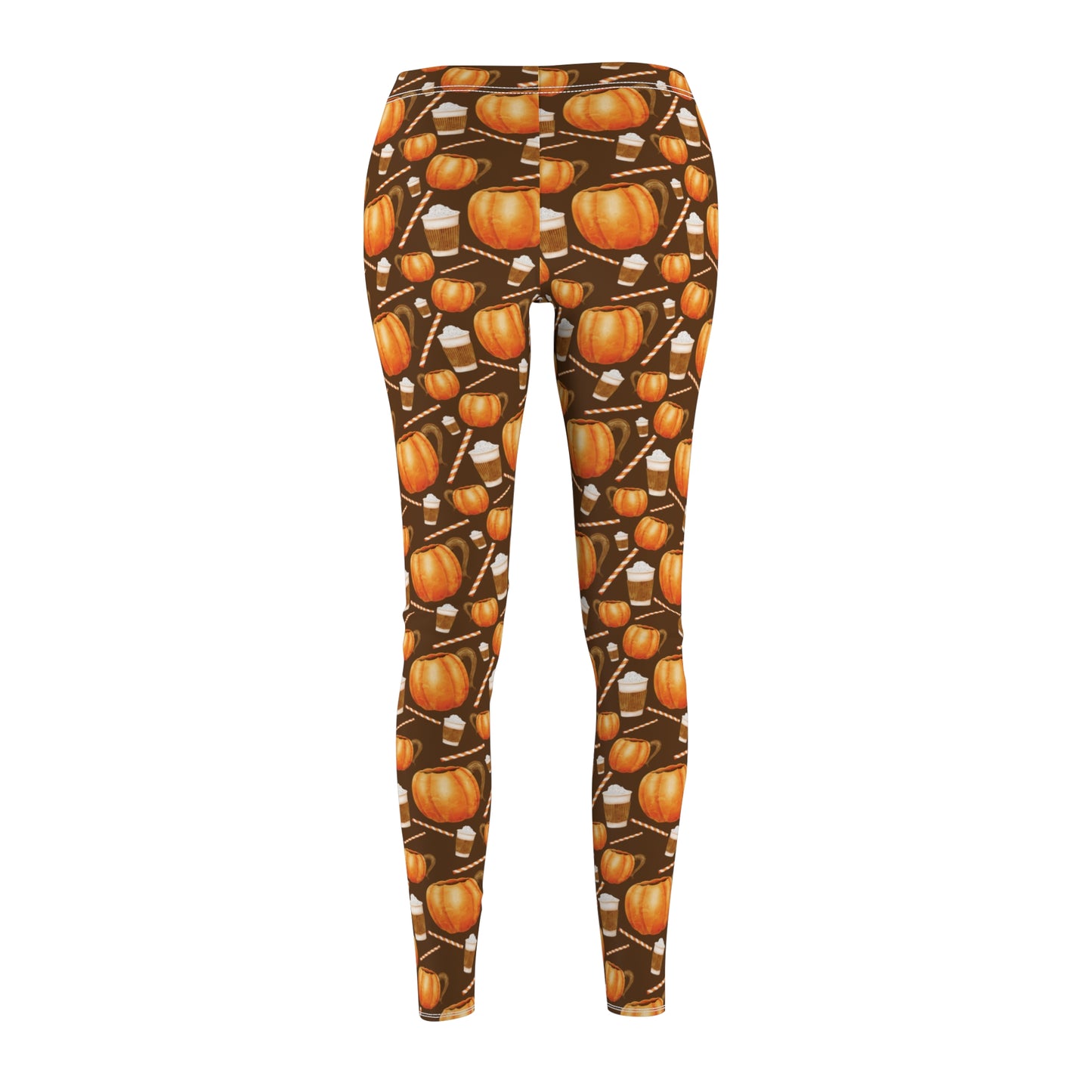 Fall Pumpkin Spice Cappuccino Womens Leggings - Saiko Studio