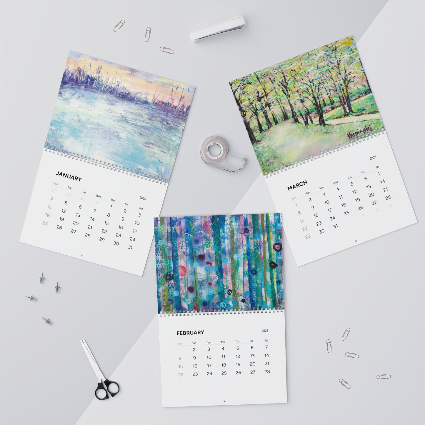 Leslie Karpinski Art Wall Calendar 2026