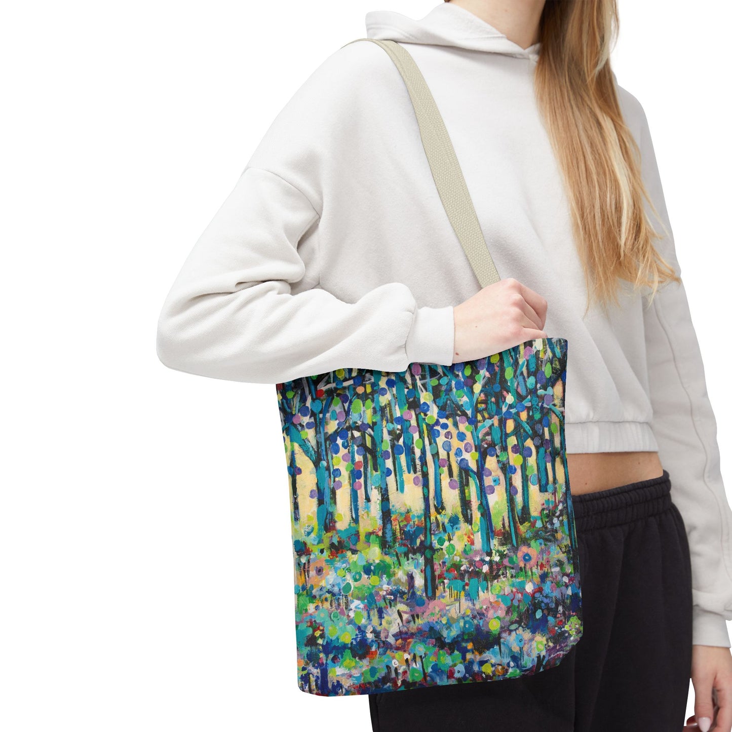 Circle of Tree Landscape Art Canvas Tote Bag  - Leslie Karpinski