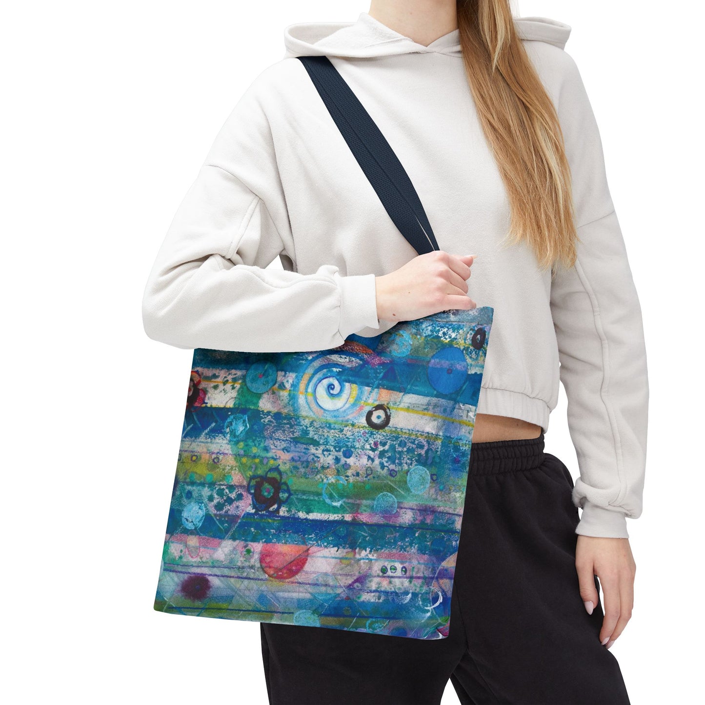 Celestial Sky Abstract Art Canvas Tote Bag - Leslie Karpinski