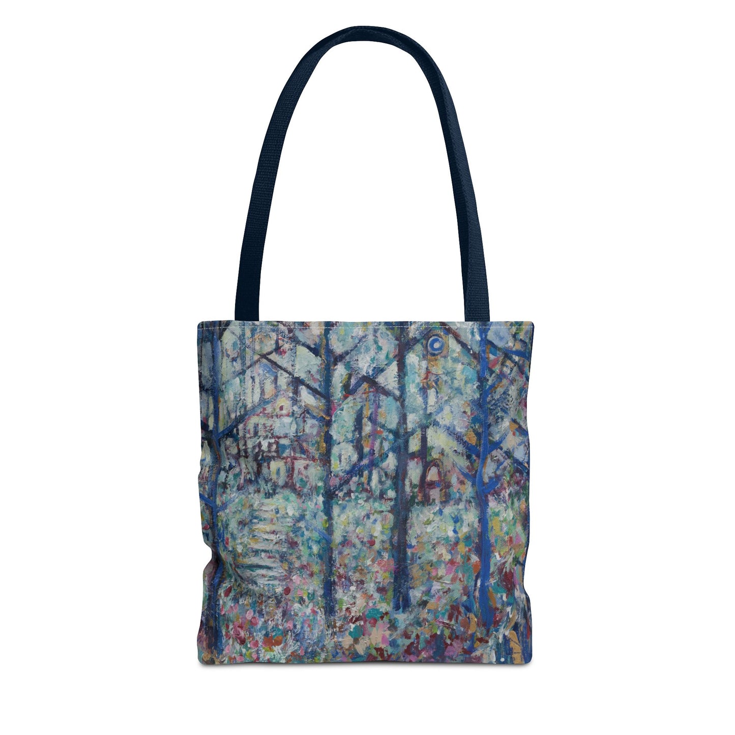 Landscape Forest Nature Art Canvas Tote Bag - Stairs 2 Home - Leslie Karpinski