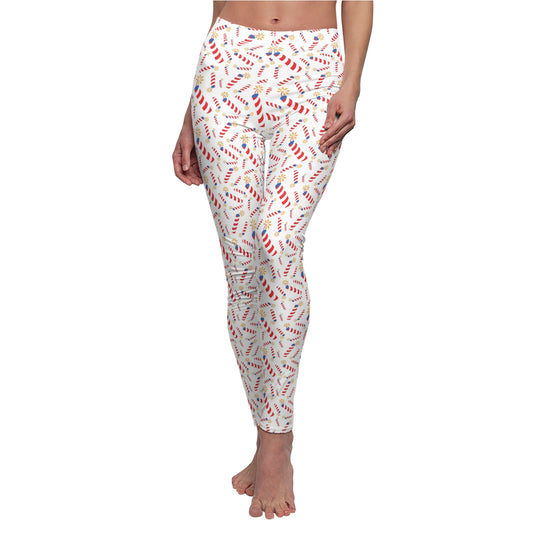 Fireworks 4th of July Womens Leggings Yoga Pants - Saiko Studio