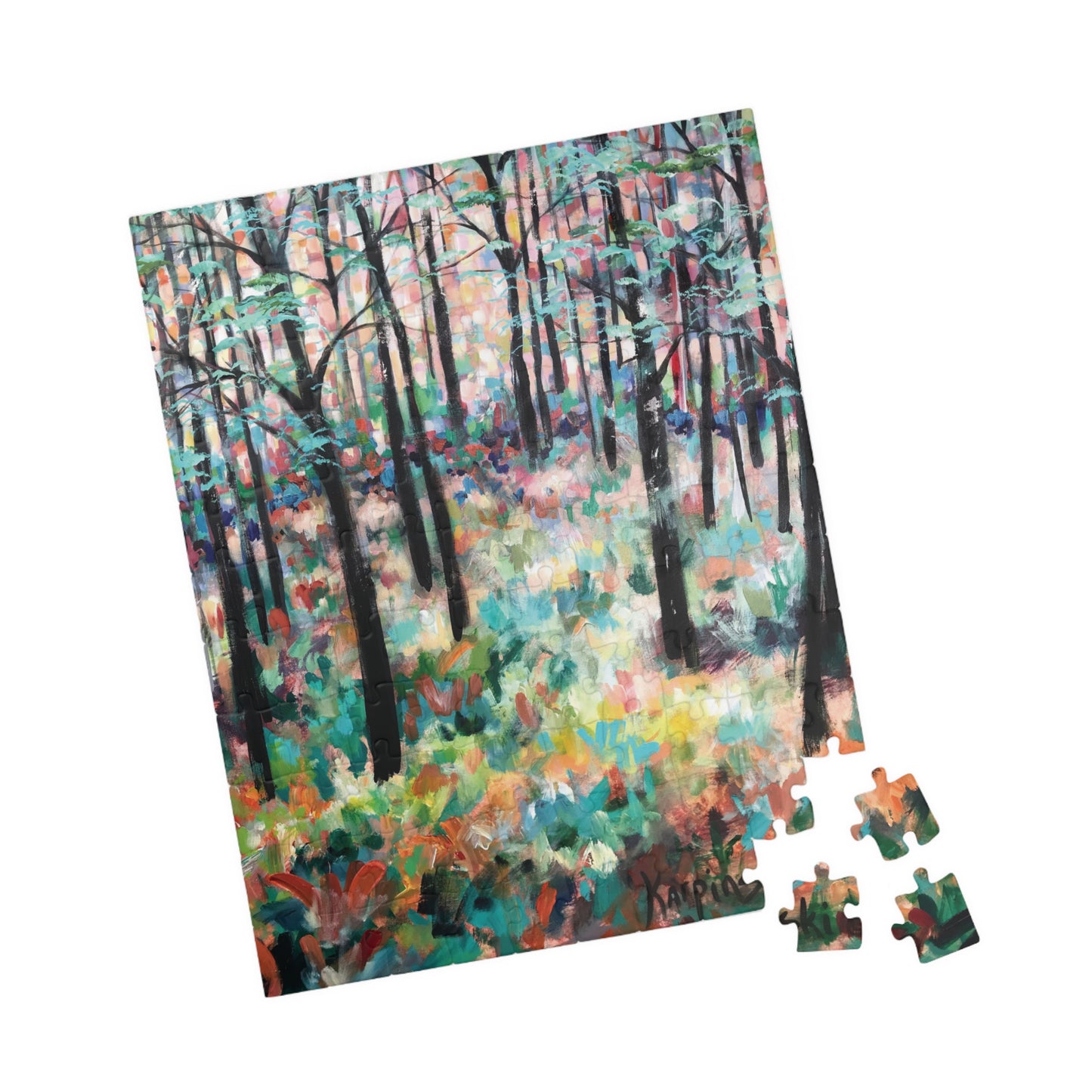 Tree Forest Landscape Nature Art Adult Wood Jigsaw Puzzle - Trees of Hope By Leslie Karpinski