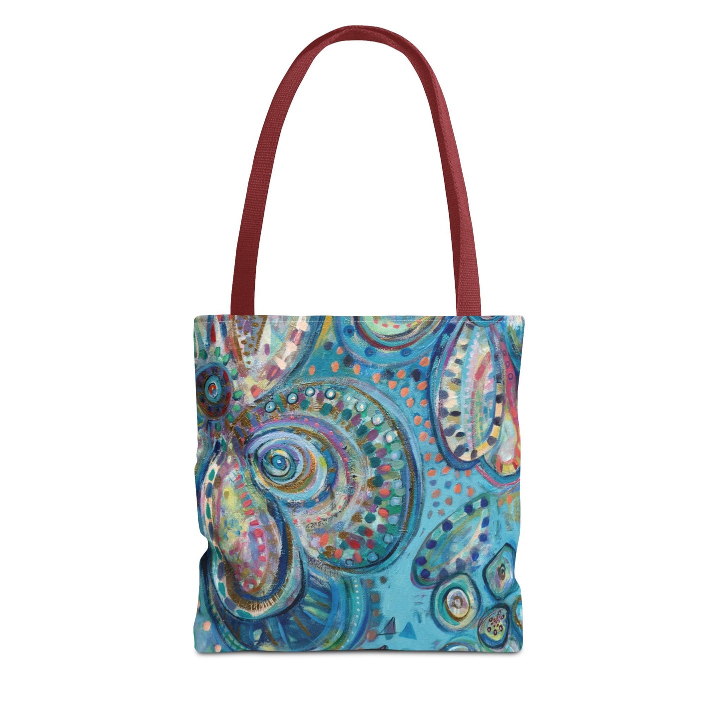 Big Abstract Flower Art Canvas Tote Bag - World Love by Leslie Karpinski