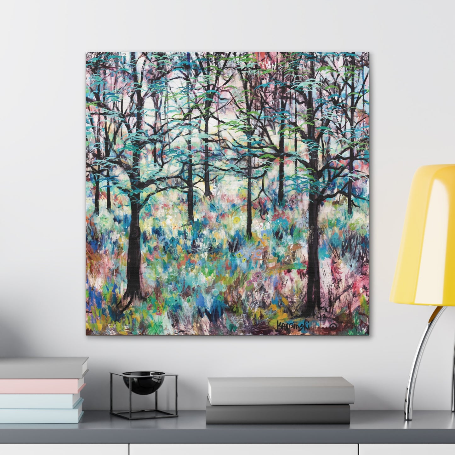 Landscape Canvas Print Wall Art Large Artwork Pastel Artwork - Forest by Leslie Karpinski