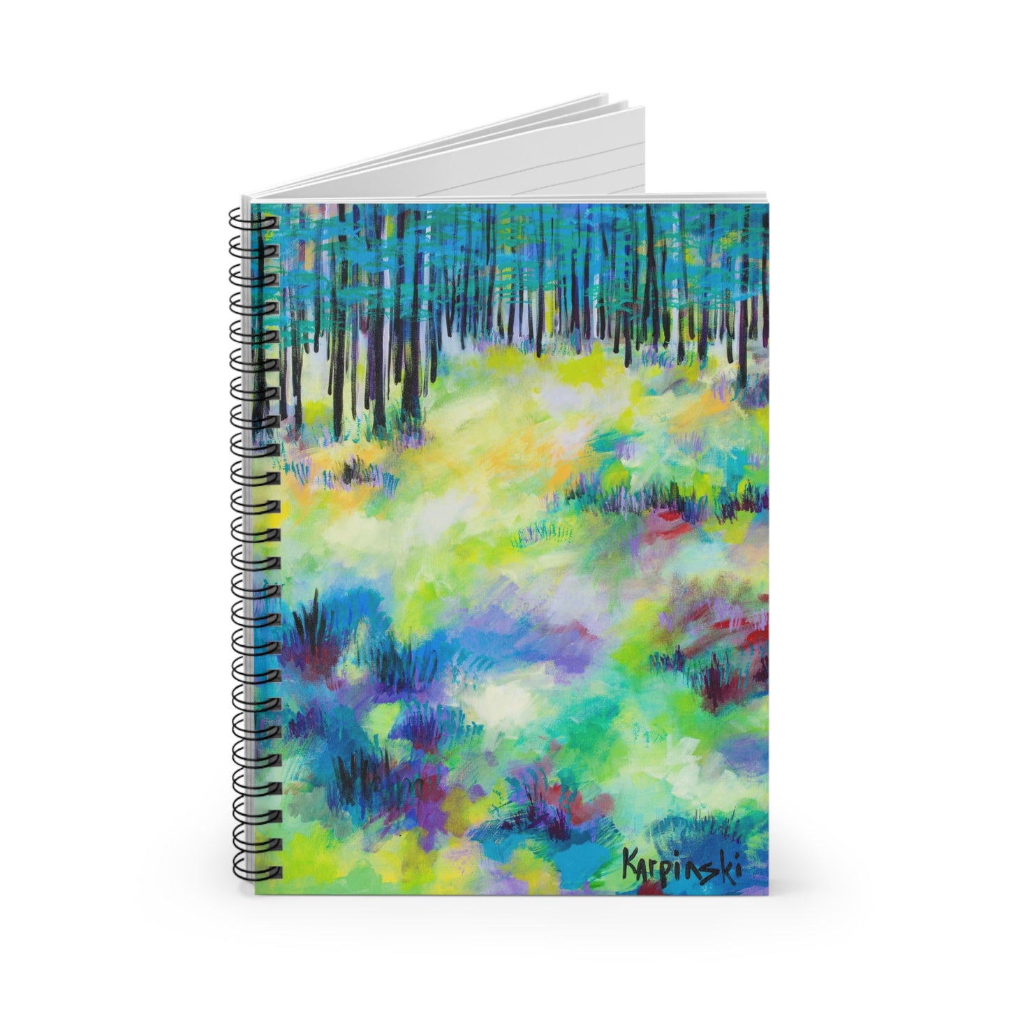 Landscape Art Notebook Journal Artwork Journal - Leslie Karpinski - Field of Trees 2